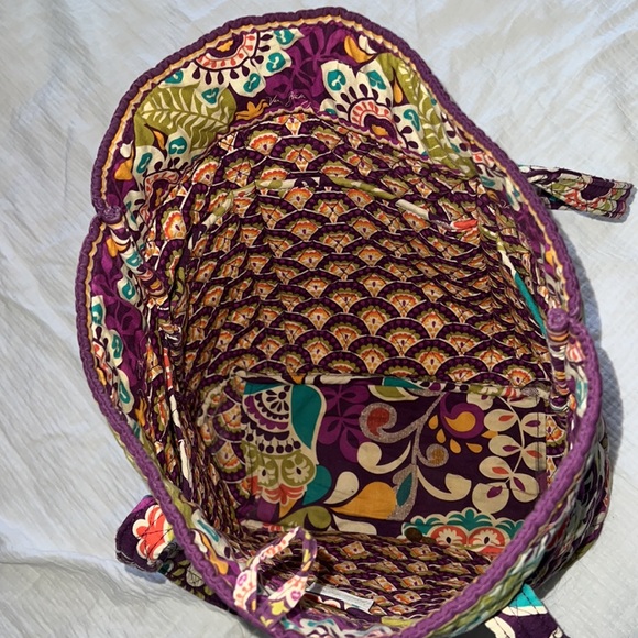 Vera Bradley "Plum Crazy" quilted with togle large tote - Picture 5 of 5